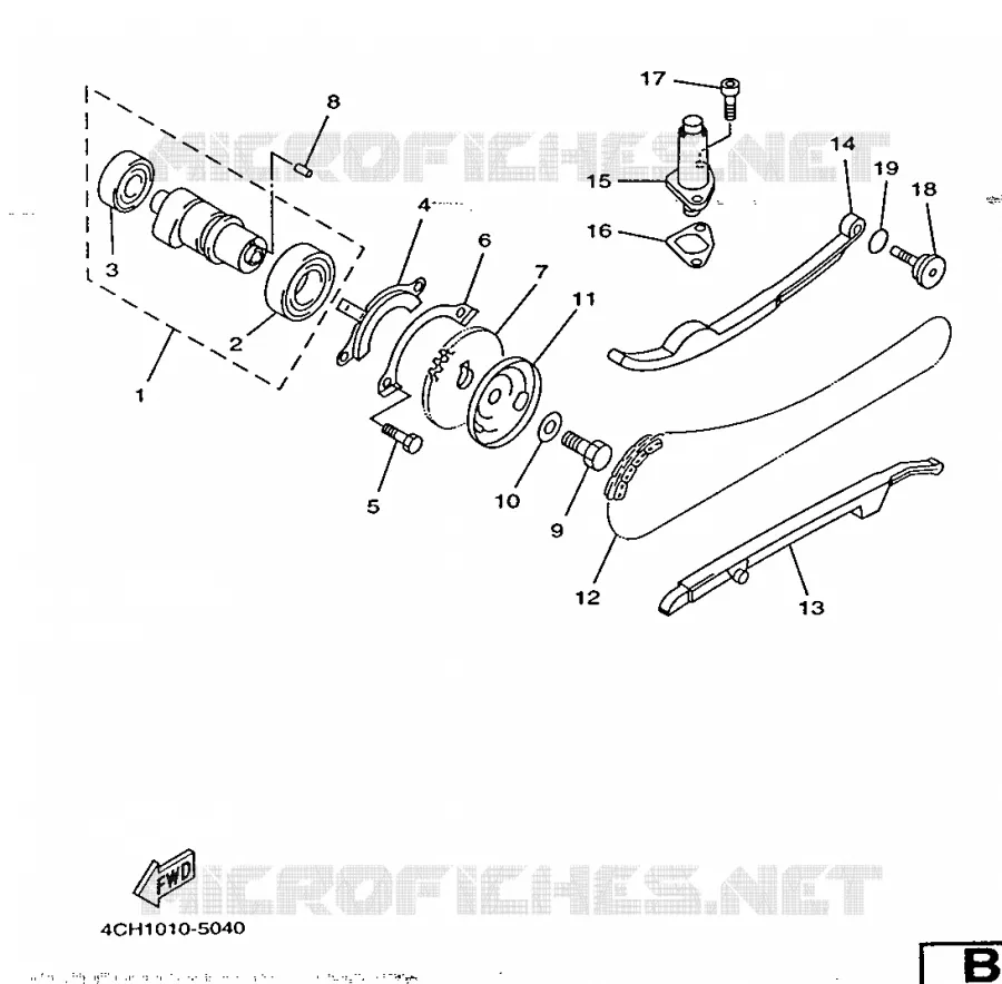CAMSHAFT / TIMING CHAIN Yamaha SCOOTER 250 1996 MAJESTY  YP250