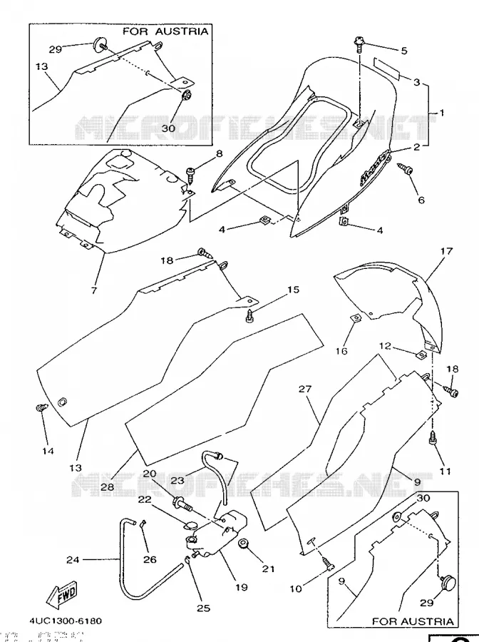 SIDE COVER Yamaha SCOOTER 250 1996 MAJESTY  YP250