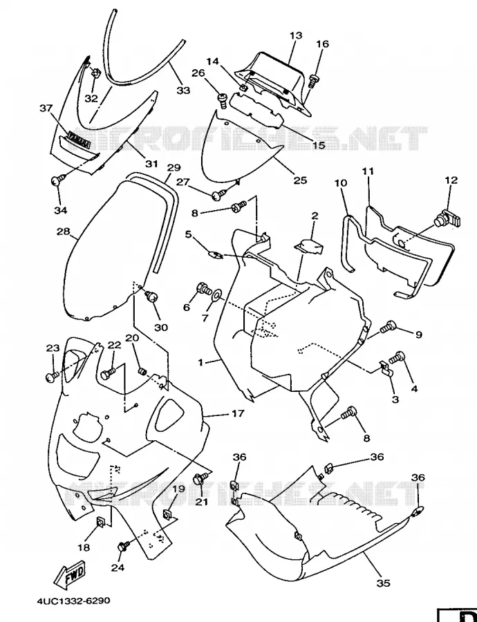 LEG SHIELD Yamaha SCOOTER 250 1997 MAJESTY  YP250