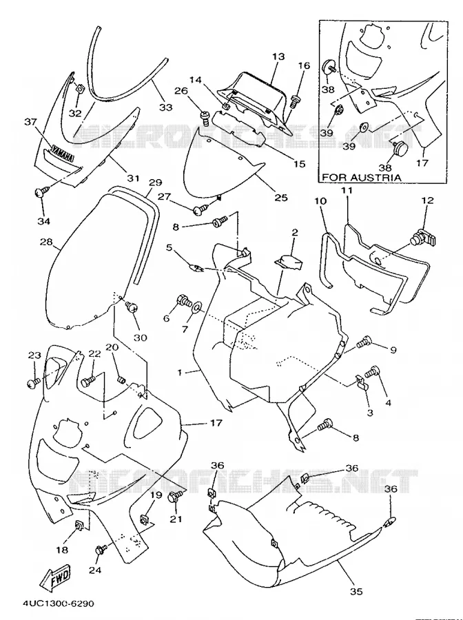 LEG SHIELD Yamaha SCOOTER 250 1997 MAJESTY  YP250