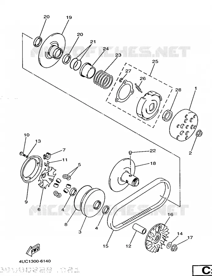 STARTER CLUTCH Yamaha SCOOTER 250 1997 MAJESTY  YP250