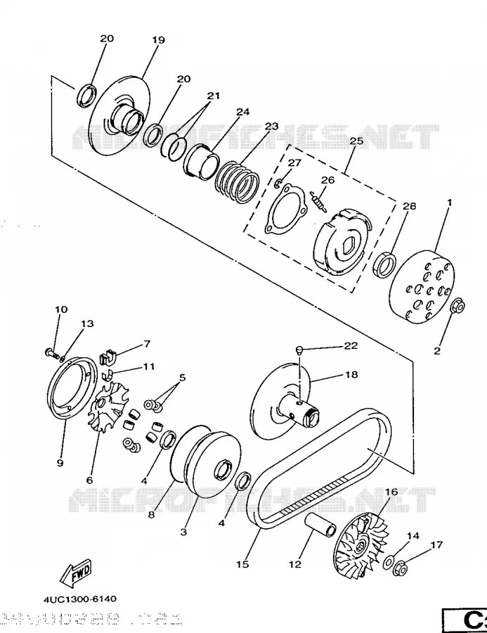 STARTER CLUTCH Yamaha SCOOTER 250 1997 MAJESTY  YP250