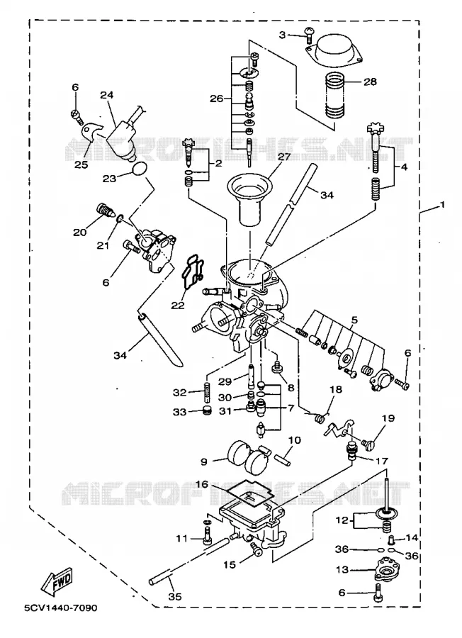 CARBURETOR Yamaha SCOOTER 250 1998 MAJESTY  YP250