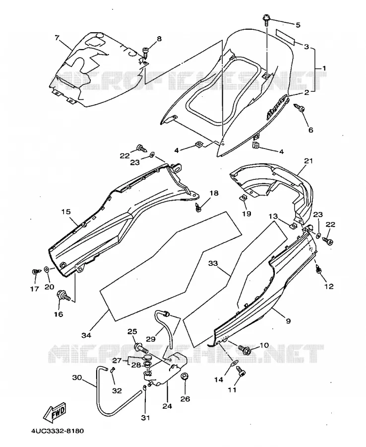 SIDE COVER Yamaha SCOOTER 250 1998 MAJESTY  YP250