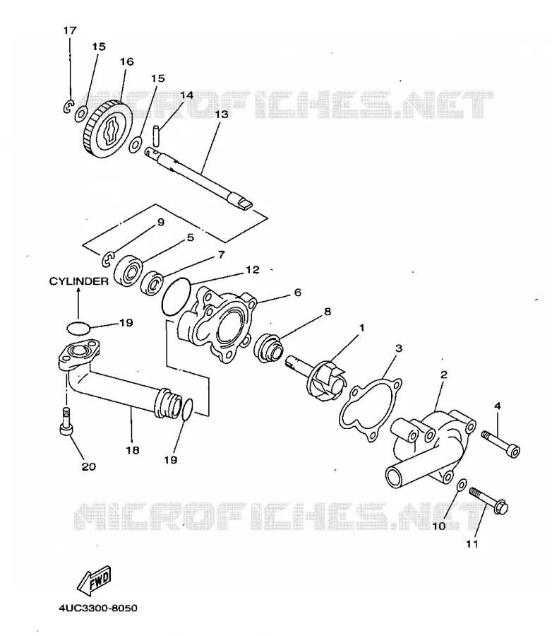 WATERPUMP / HOSES Yamaha SCOOTER 250 1998 MAJESTY  YP250