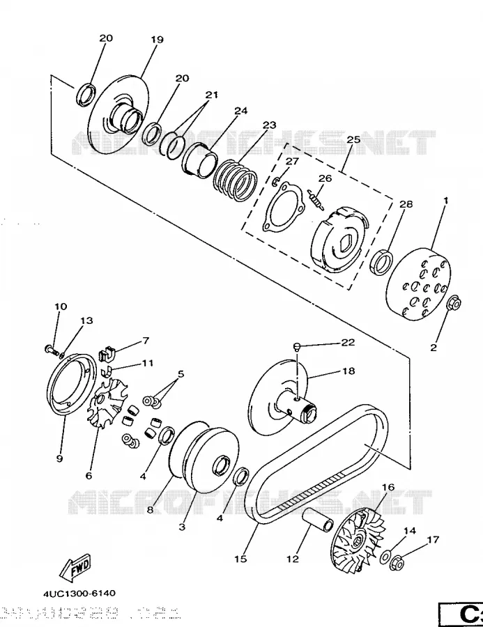 STARTER CLUTCH Yamaha SCOOTER 250 1998 MAJESTY  YP250