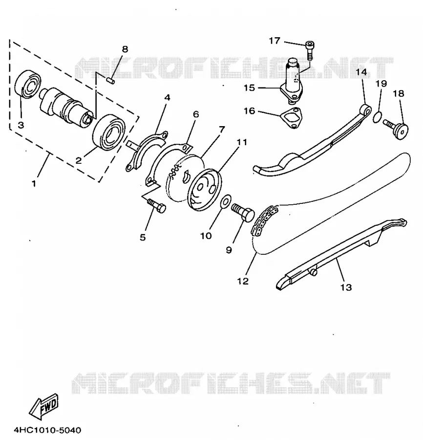 CAMSHAFT / TIMING CHAIN Yamaha SCOOTER 250 1998 MAJESTY  YP250