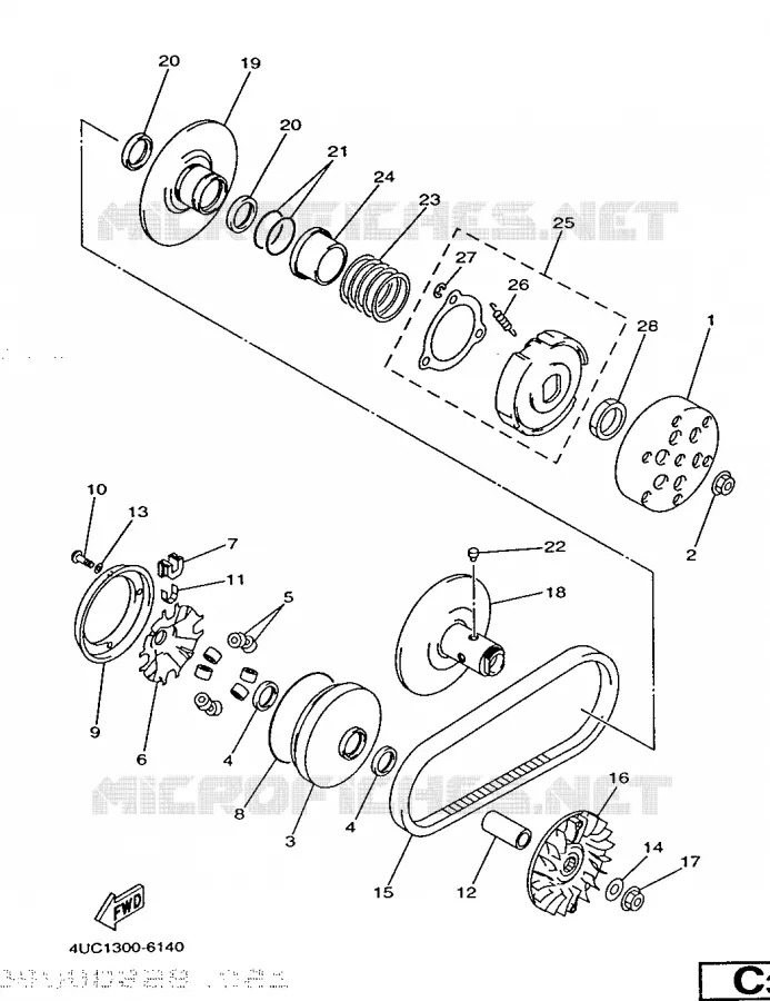 STARTER CLUTCH Yamaha SCOOTER 250 1998 MAJESTY  YP250