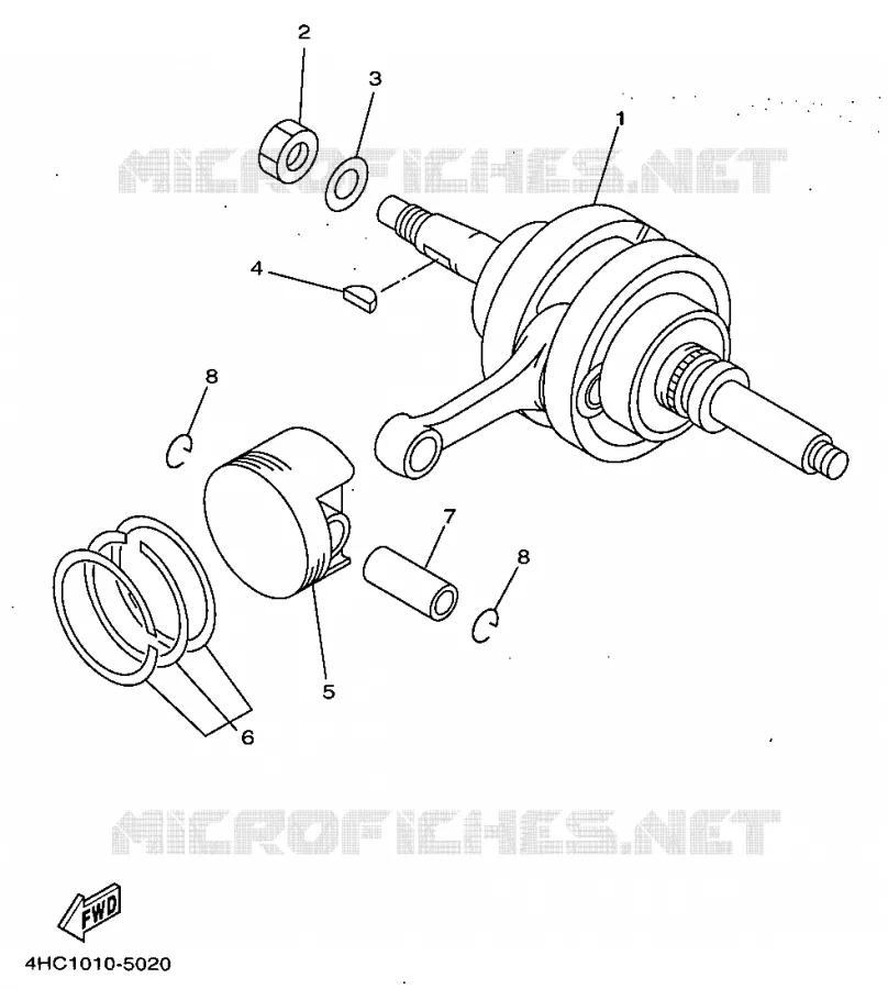 CRANKSHAFT / PISTON Yamaha SCOOTER 250 1998 MAJESTY  YP250