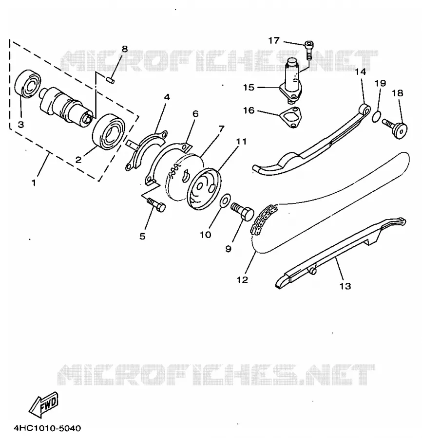 CAMSHAFT / TIMING CHAIN Yamaha SCOOTER 250 1998 MAJESTY  YP250