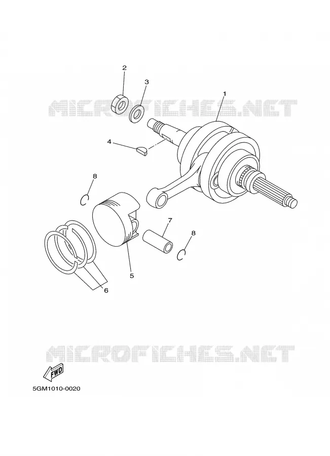 CRANKSHAFT / PISTON Yamaha SCOOTER 250 2001 MAJESTY  YP250