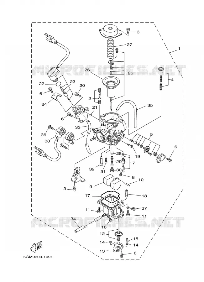 CARBURETOR Yamaha SCOOTER 250 2001 MAJESTY  YP250