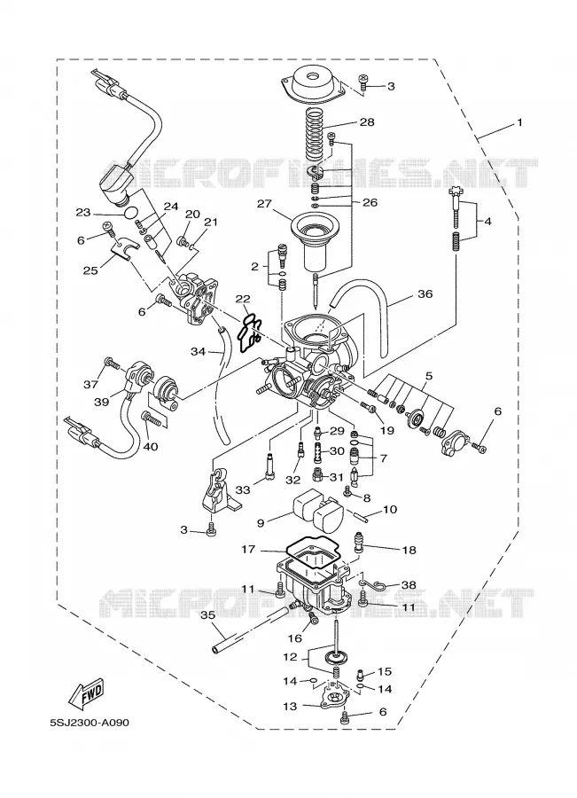 CARBURETOR Yamaha SCOOTER 250 2002 MAJESTY  YP250