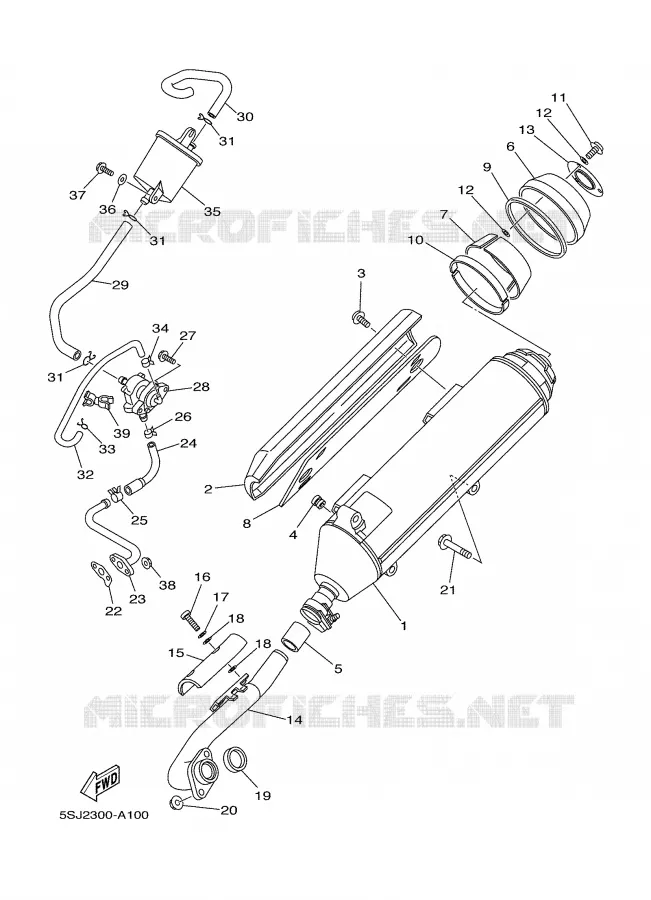 EXHAUST Yamaha SCOOTER 250 2002 MAJESTY  YP250