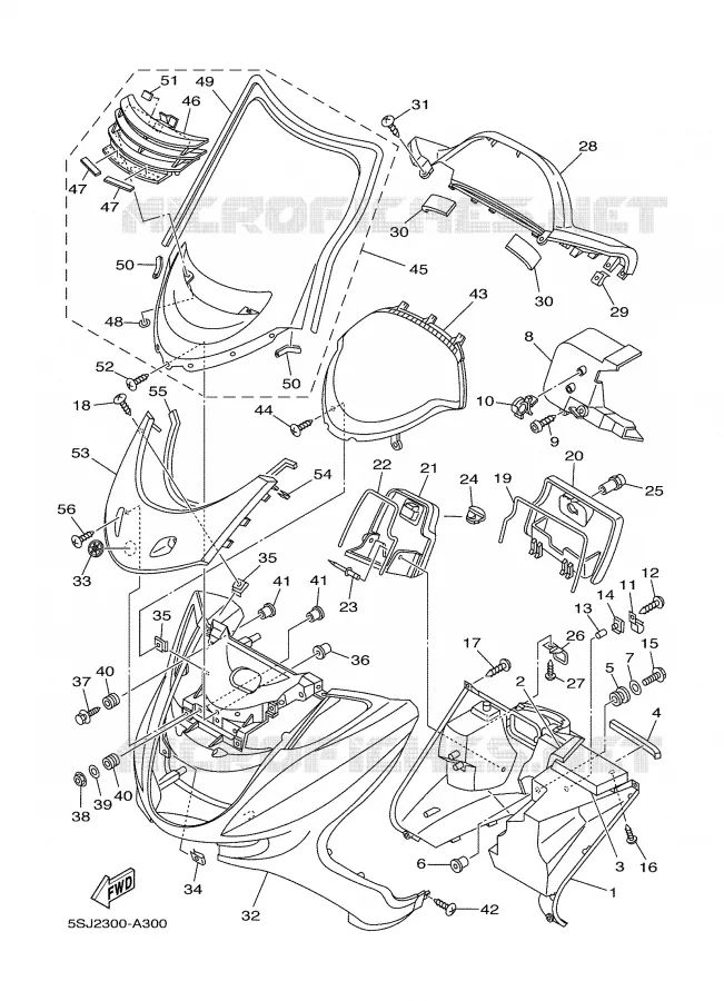 LEG SHIELD Yamaha SCOOTER 250 2002 MAJESTY  YP250