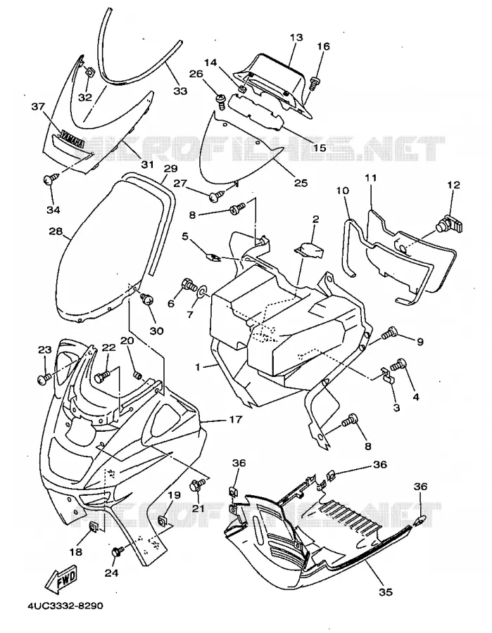 LEG SHIELD Yamaha SCOOTER 250 1998 MAJESTY  YP250D