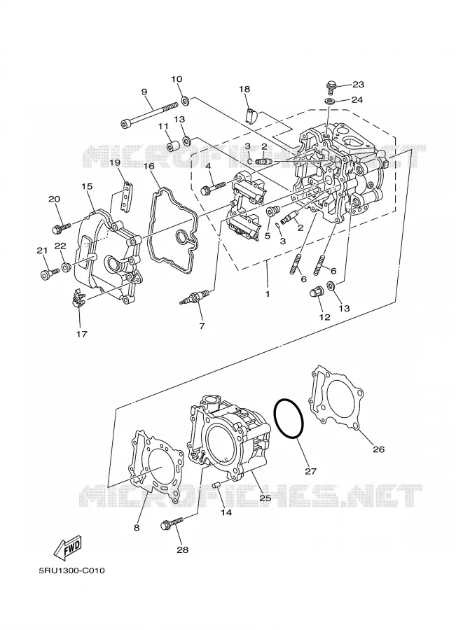 CYLINDER Yamaha SCOOTER 400 2004 MAJESTY  YP400