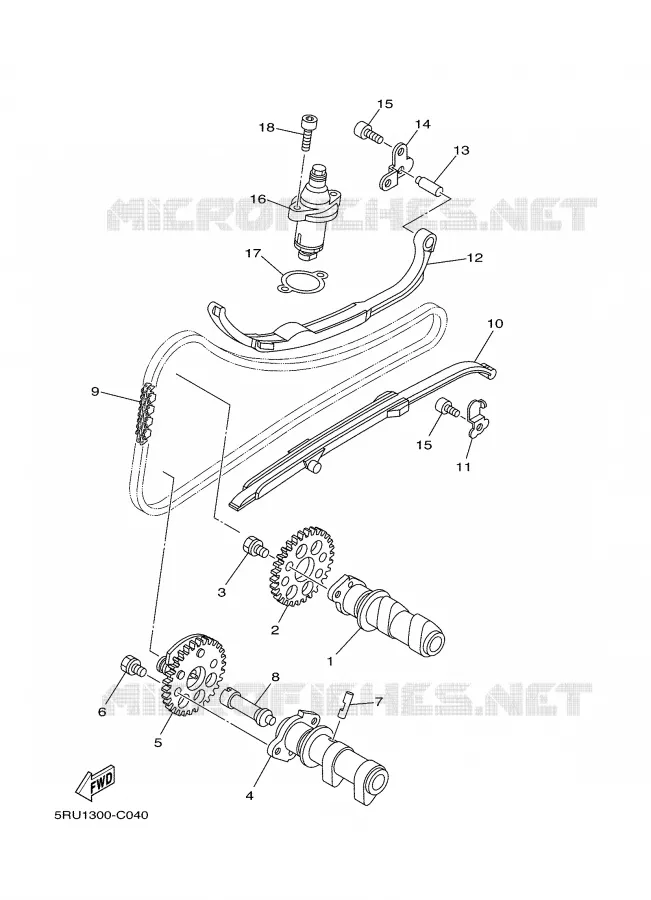 CAMSHAFT / TIMING CHAIN Yamaha SCOOTER 400 2004 MAJESTY  YP400