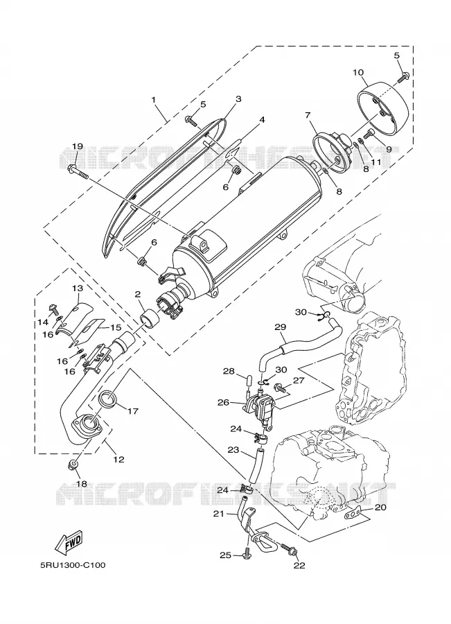 EXHAUST Yamaha SCOOTER 400 2005 MAJESTY  YP400