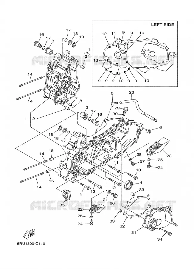 CRANKCASE Yamaha SCOOTER 400 2005 MAJESTY  YP400