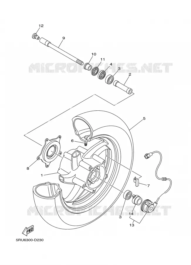 FRONT WHEEL Yamaha SCOOTER 400 2007 MAJESTY  YP400