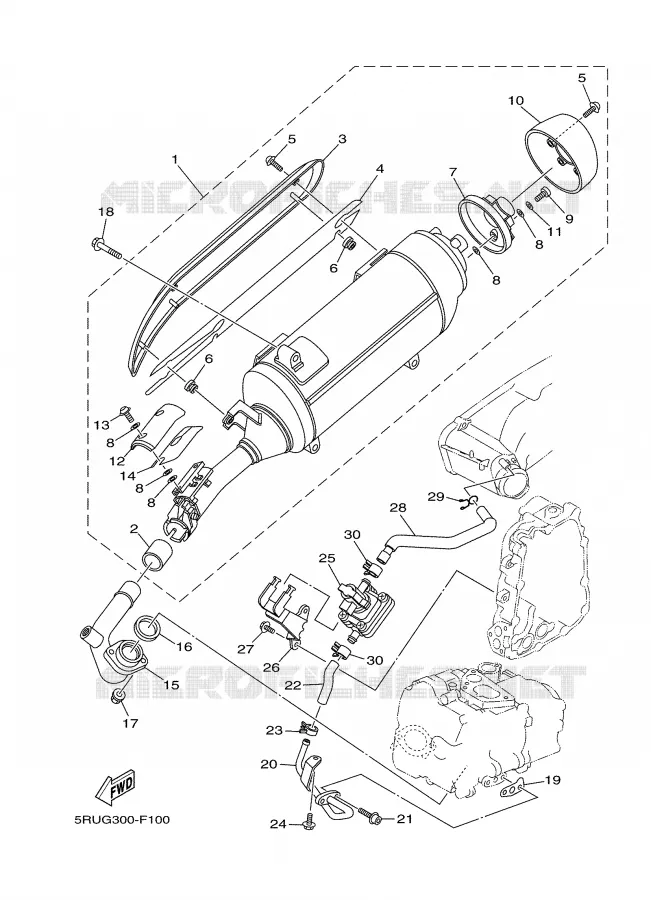 EXHAUST Yamaha SCOOTER 400 2008 MAJESTY  YP400