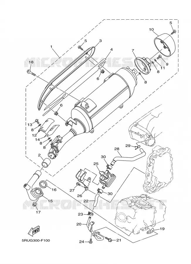 EXHAUST Yamaha SCOOTER 400 2007 MAJESTY ABS  YP400A