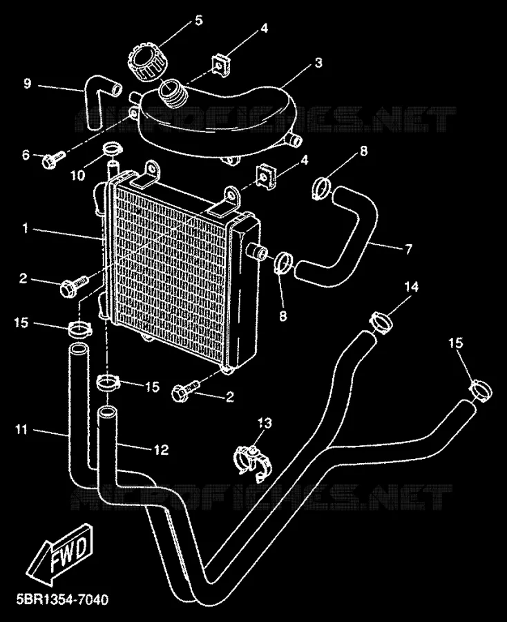 RADIATOR / HOSES Yamaha SCOOTER 50 1999 AEROX  YQ50