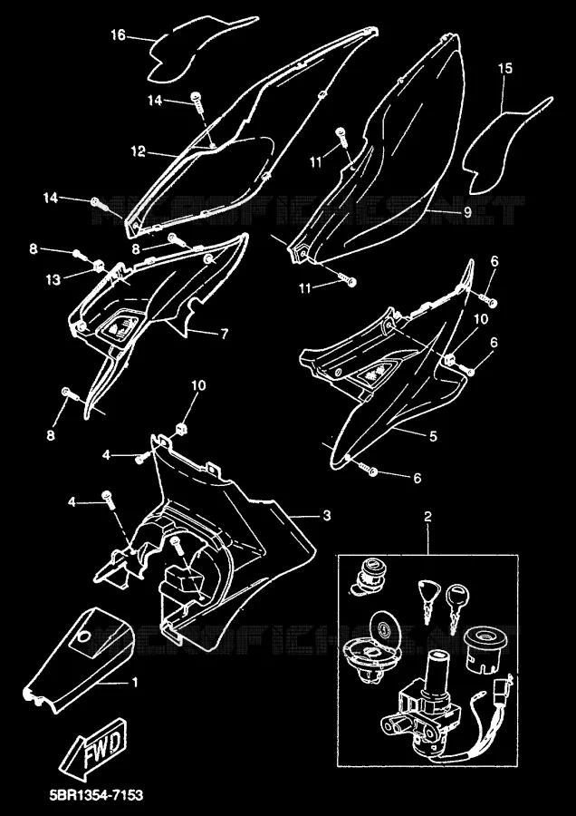 SIDE COVER Yamaha SCOOTER 50 2000 AEROX  YQ50