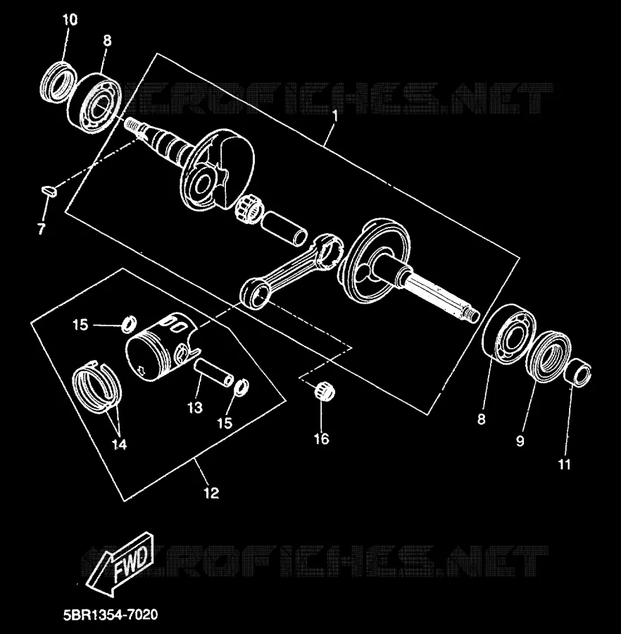 CRANKSHAFT / PISTON Yamaha SCOOTER 50 2000 AEROX  YQ50