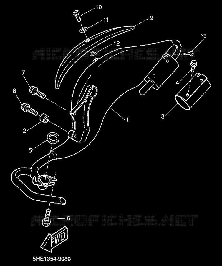 EXHAUST Yamaha SCOOTER 50 2000 AEROX  YQ50