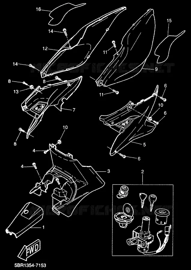 SIDE COVER Yamaha SCOOTER 50 2000 AEROX  YQ50