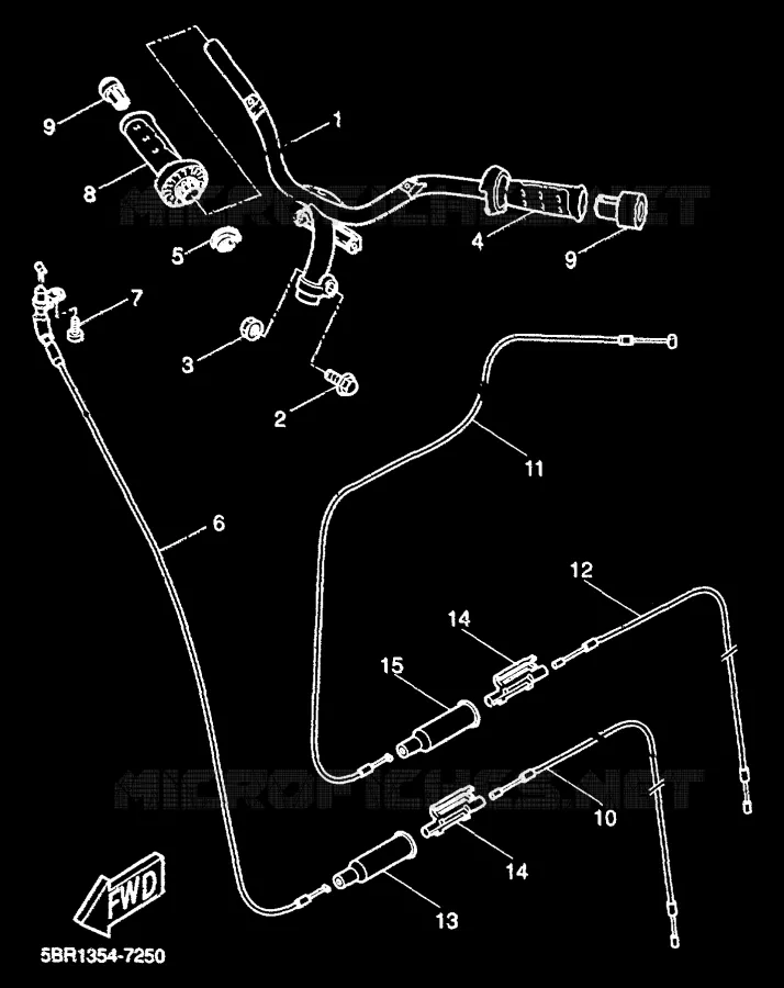 HANDLEBAR & CABLES Yamaha SCOOTER 50 2000 AEROX  YQ50