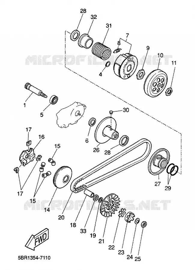 STARTER CLUTCH Yamaha SCOOTER 50 2000 AEROX  YQ50