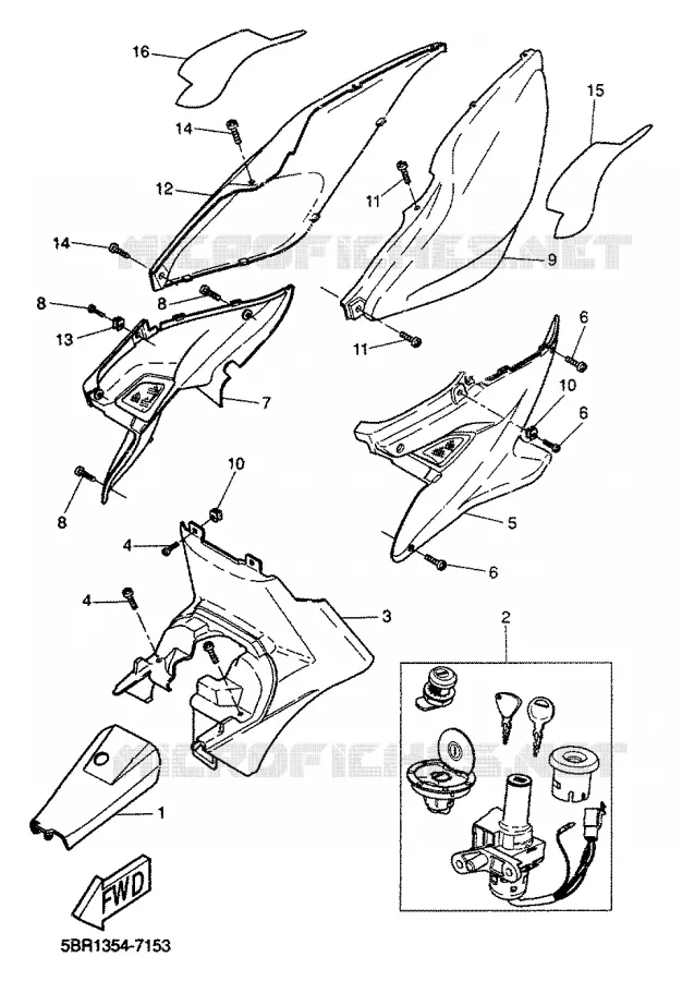 SIDE COVER Yamaha SCOOTER 50 2000 AEROX  YQ50