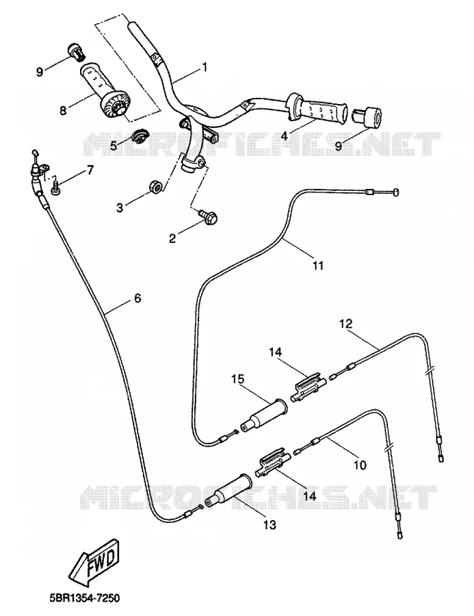 HANDLEBAR & CABLES Yamaha SCOOTER 50 2000 AEROX  YQ50