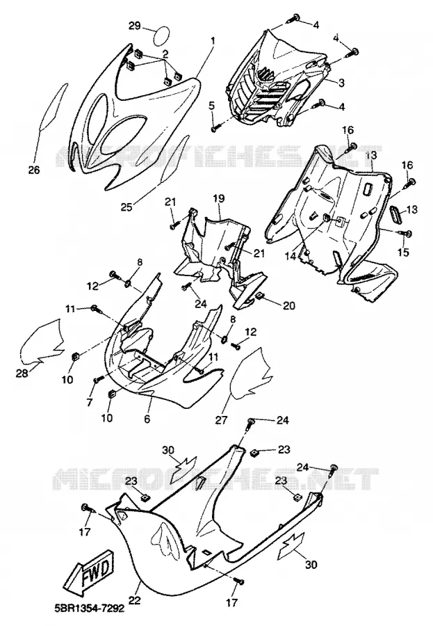 LEG SHIELD Yamaha SCOOTER 50 2000 AEROX  YQ50