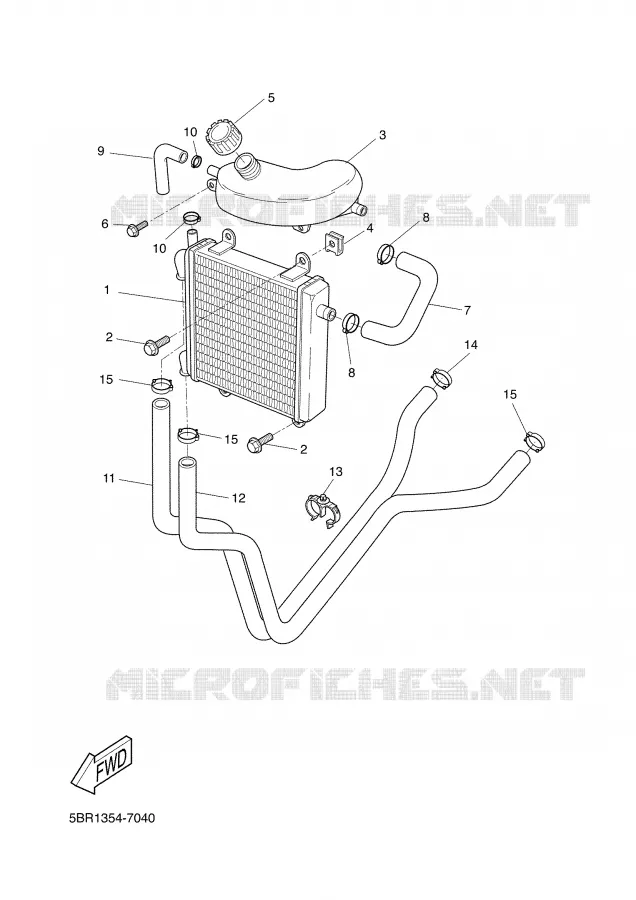 RADIATOR / HOSES Yamaha SCOOTER 50 2003 AEROX  YQ50