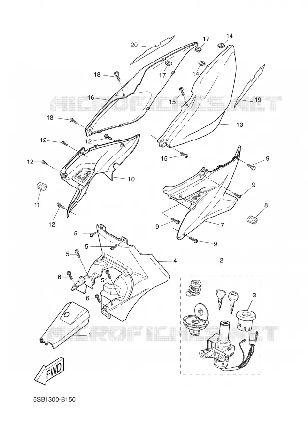 SIDE COVER Yamaha SCOOTER 50 2003 AEROX  YQ50