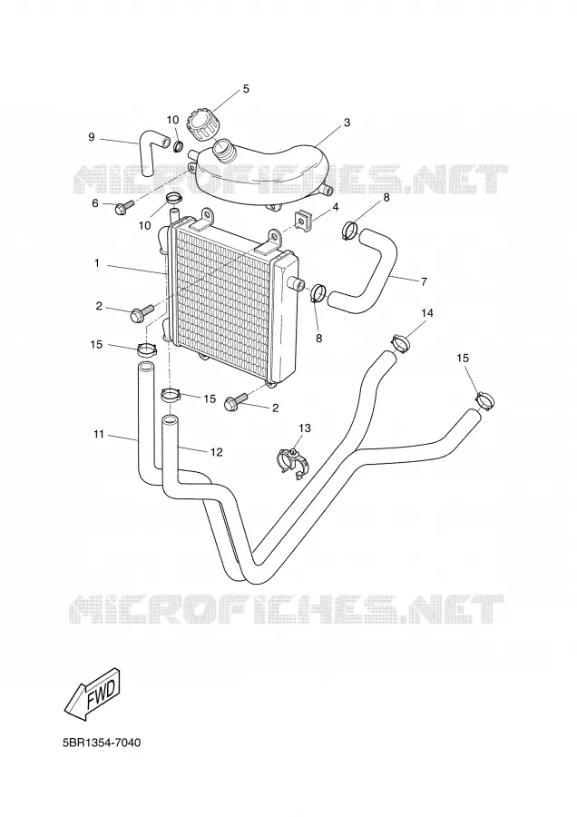 RADIATOR / HOSES Yamaha SCOOTER 50 2002 AEROX  YQ50 AEROX