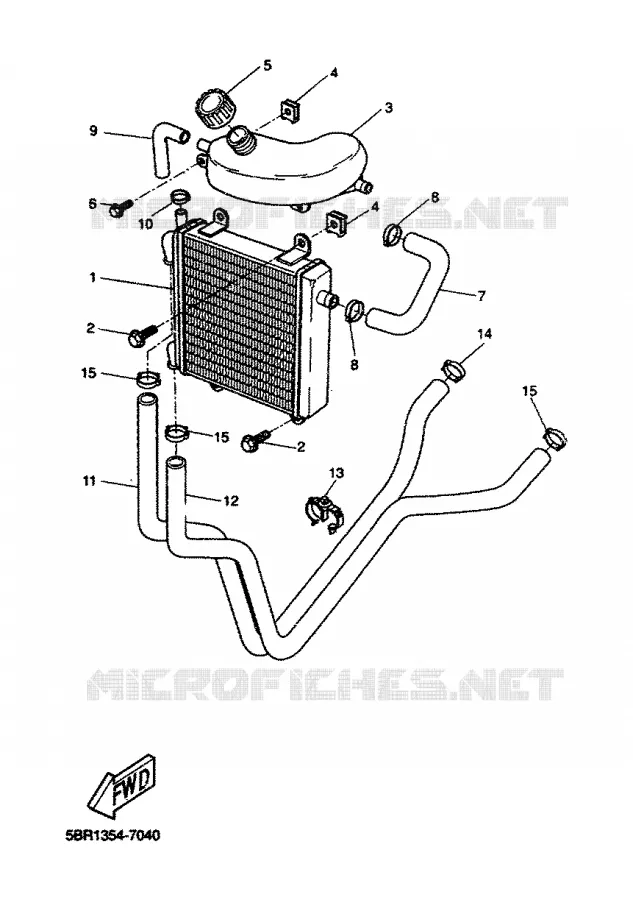 RADIATOR / HOSES Yamaha SCOOTER 50 1999 AEROX  YQ50L