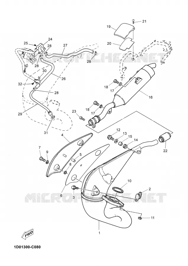 EXHAUST Yamaha MOTO 125 2006 DTX  DT125X