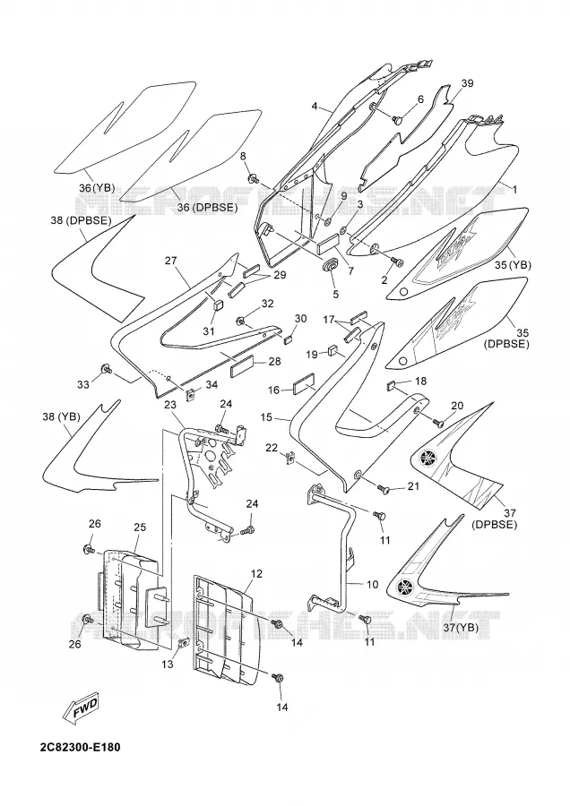SIDE COVER Yamaha MOTO 125 2006 DTX  DT125X