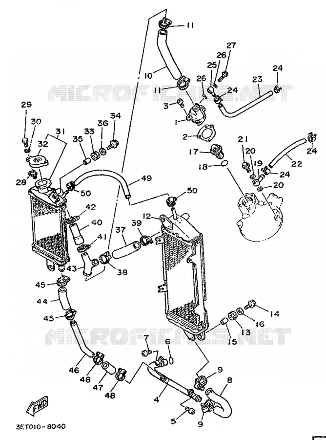 RADIATOR / HOSES Yamaha MOTO 200 1988 DTR  DT200R