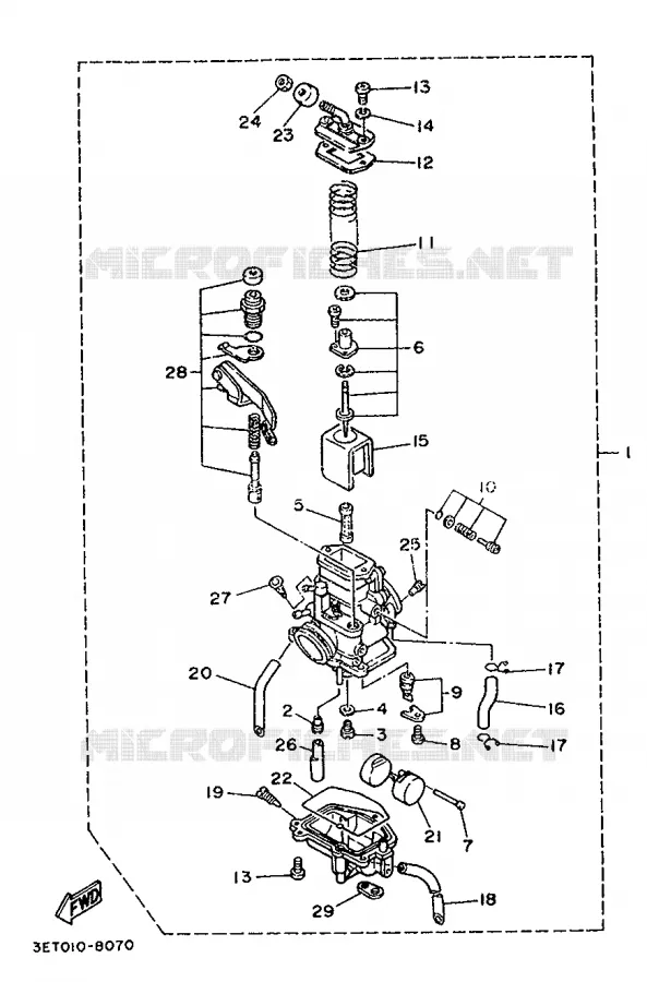 CARBURETOR Yamaha MOTO 200 1988 DTR  DT200R