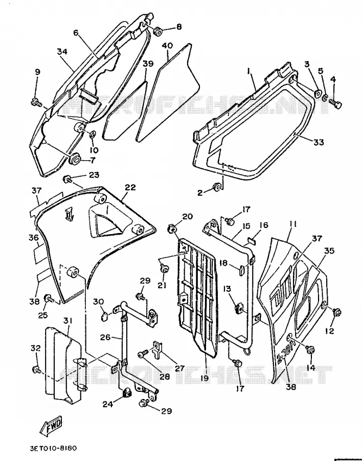 SIDE COVER Yamaha MOTO 200 1988 DTR  DT200R