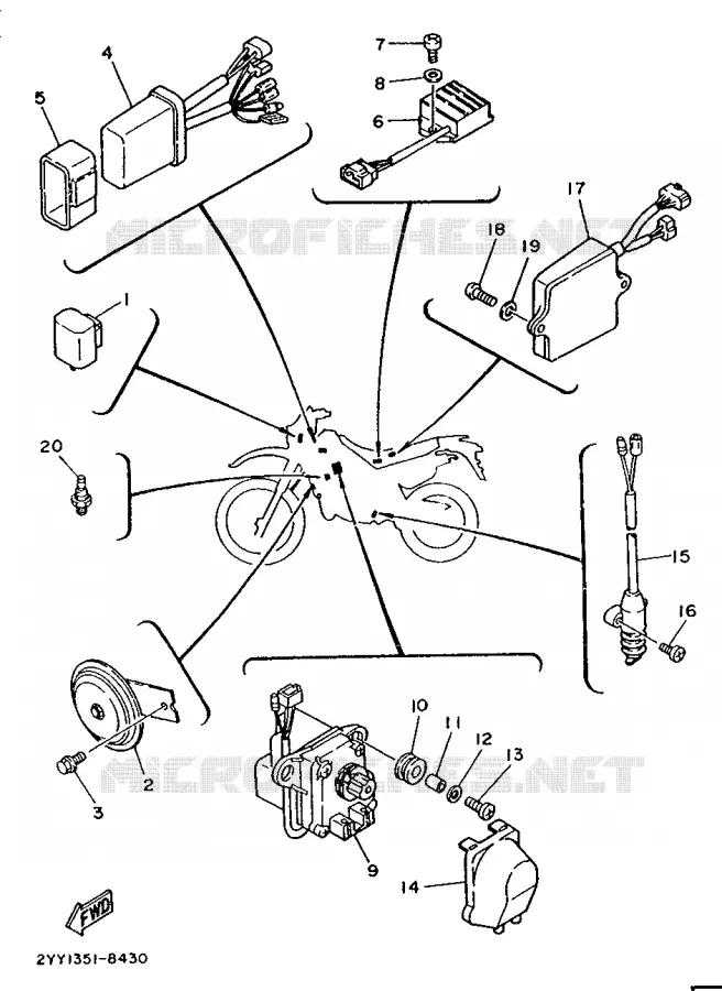 ELECTRICAL 2 Yamaha MOTO 200 1988 DTR  DT200R