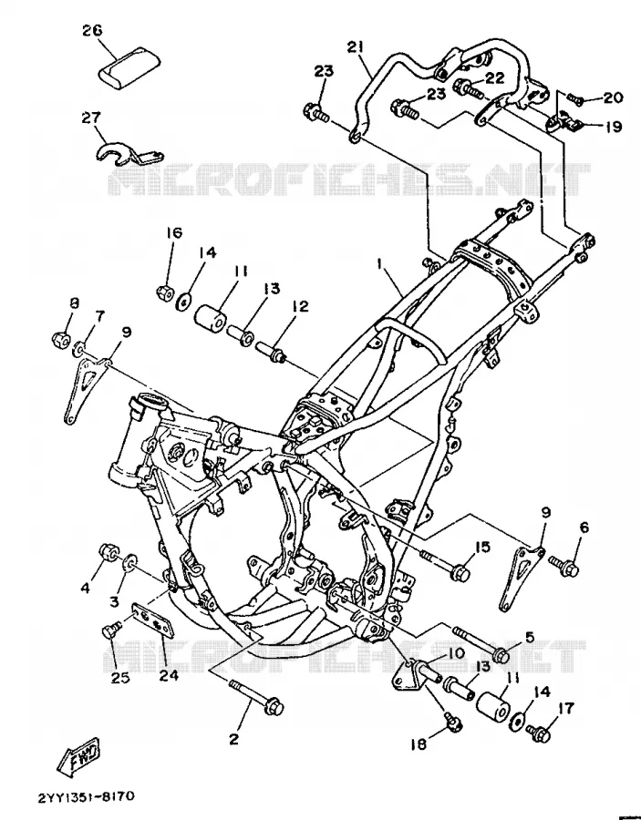 FRAME Yamaha MOTO 200 1989 DTR  DT200R