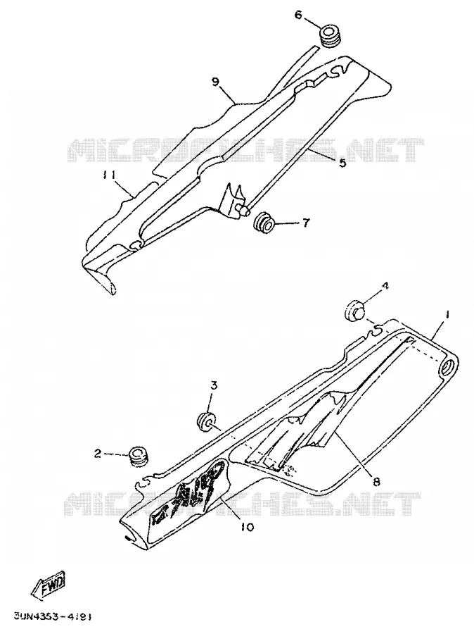 SIDE COVER Yamaha MOTO 50 1994 DTLC  DT50LC