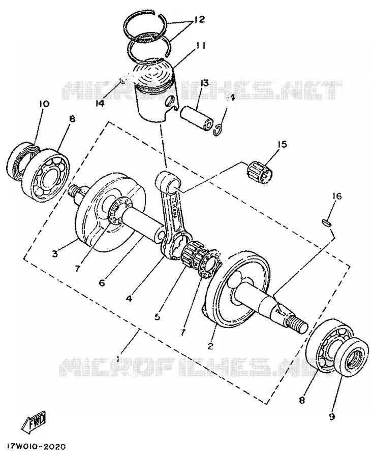 CRANKSHAFT / PISTON Yamaha MOTO 50 1998 DTLC  DT50LC